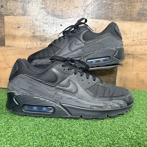 Nike Air Max 90 Black Blue Reflective Shoes Sneakers Size 8.5M/10W